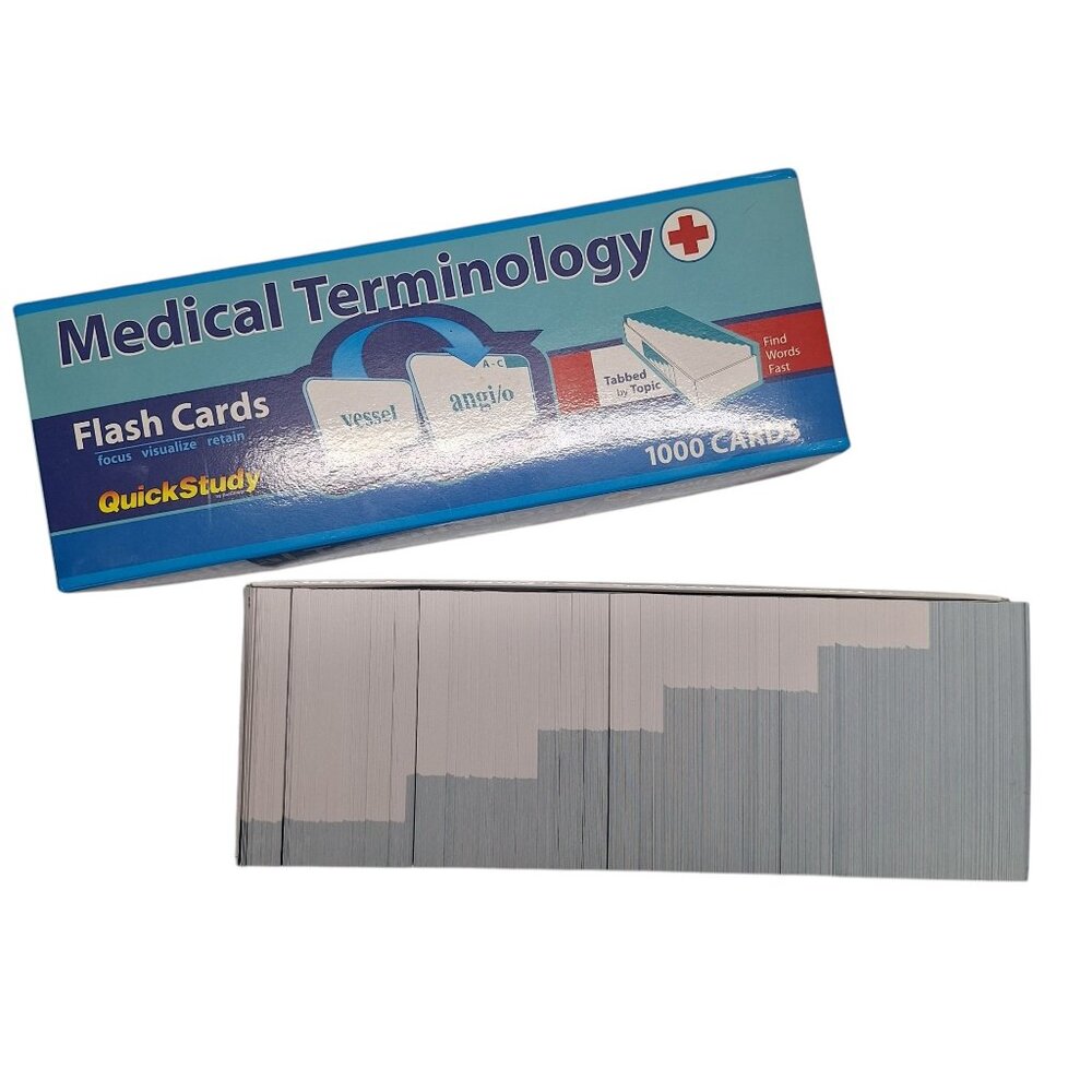 QuickStudy‎ Medical Terminology Flash Cards 4x3.5 Deck 1000 Cards Tabbed Topic